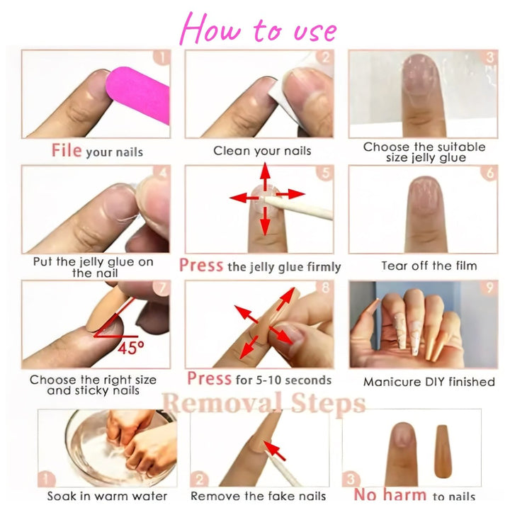 Magic Jelly Collection Press On Nail 24 Pcs - 001 - Hi Gorgeous AU