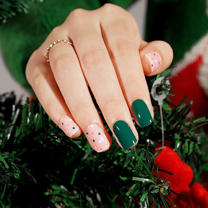 SEMI CURED GEL NAIL STICKER Devil J Collection Devil J Collection N Holly Dots ( 2025 Xmas Limited) - Hi Gorgeous AU