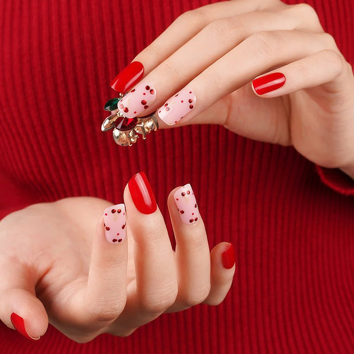 SEMI CURED GEL NAIL STICKER Devil J Collection N 3D Cherry - Hi Gorgeous AU