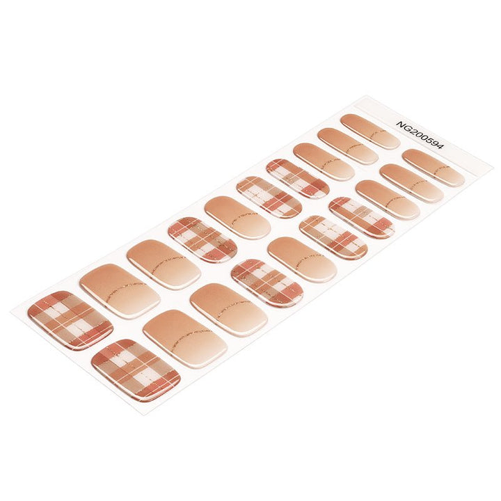 SEMI CURED GEL NAIL STICKER Devil J Collection N Autumn Plaid - Hi Gorgeous AU