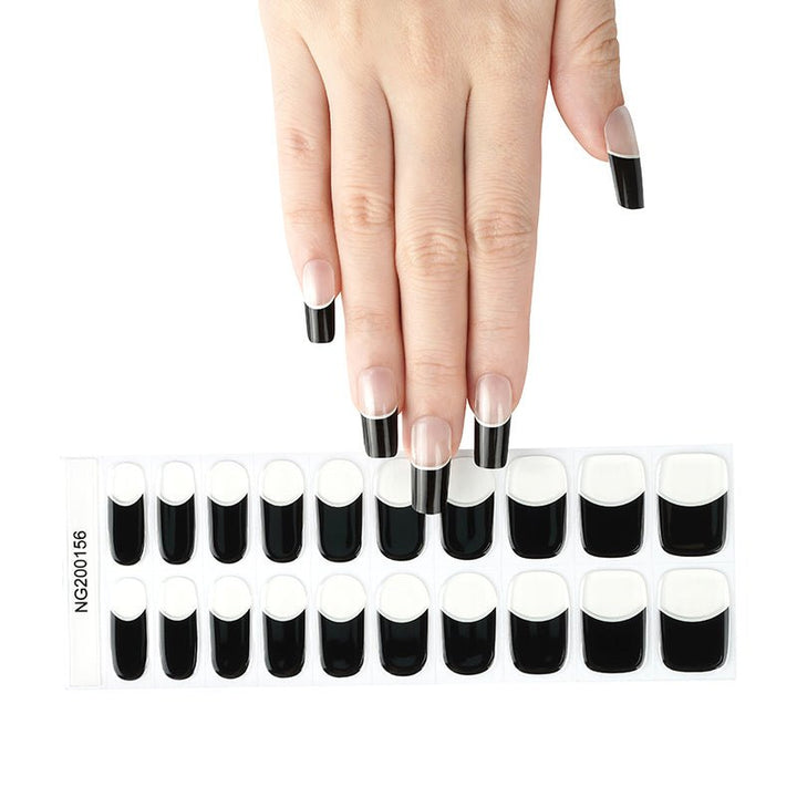 SEMI CURED GEL NAIL STICKER Devil J Collection N Black French - Hi Gorgeous AU