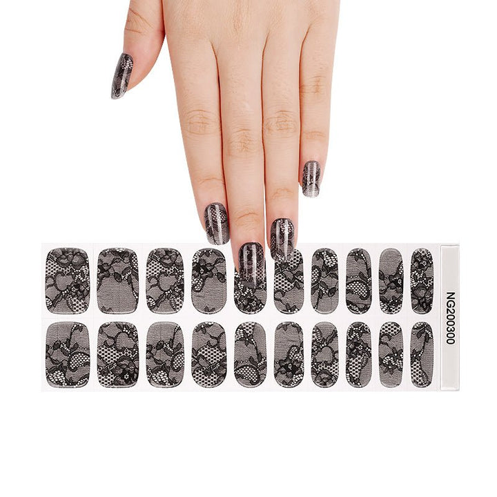 SEMI CURED GEL NAIL STICKER Devil J Collection N Black Lace - Hi Gorgeous AU