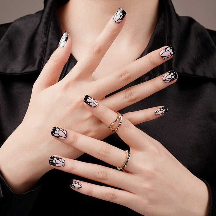 SEMI CURED GEL NAIL STICKER Devil J Collection N Black Lily - Hi Gorgeous AU