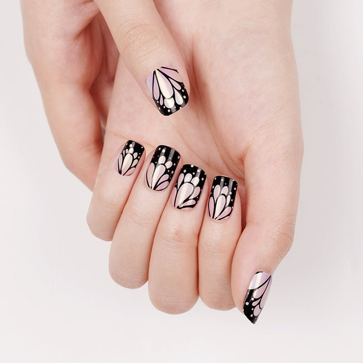 SEMI CURED GEL NAIL STICKER Devil J Collection N Black Lily - Hi Gorgeous AU