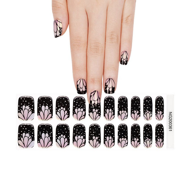 SEMI CURED GEL NAIL STICKER Devil J Collection N Black Lily - Hi Gorgeous AU