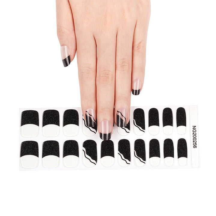 SEMI CURED GEL NAIL STICKER Devil J Collection N Black Wave French - Hi Gorgeous AU