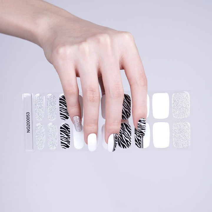 SEMI CURED GEL NAIL STICKER Devil J Collection N Black & White - Hi Gorgeous AU