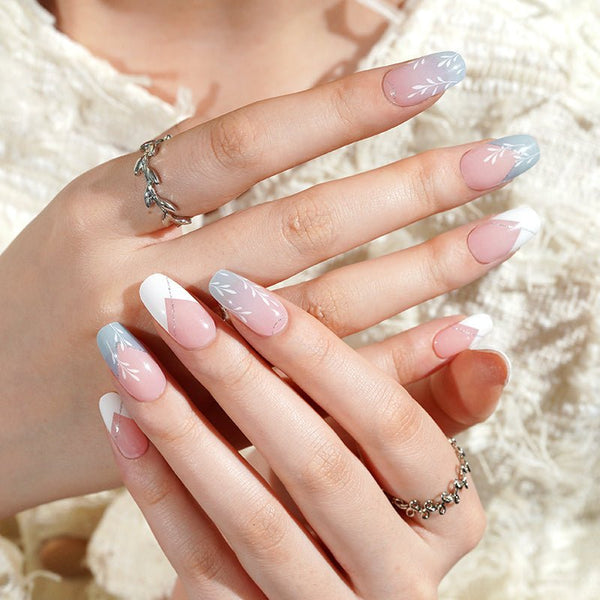 SEMI CURED GEL NAIL STICKER Devil J Collection N Blue V French - Hi Gorgeous AU