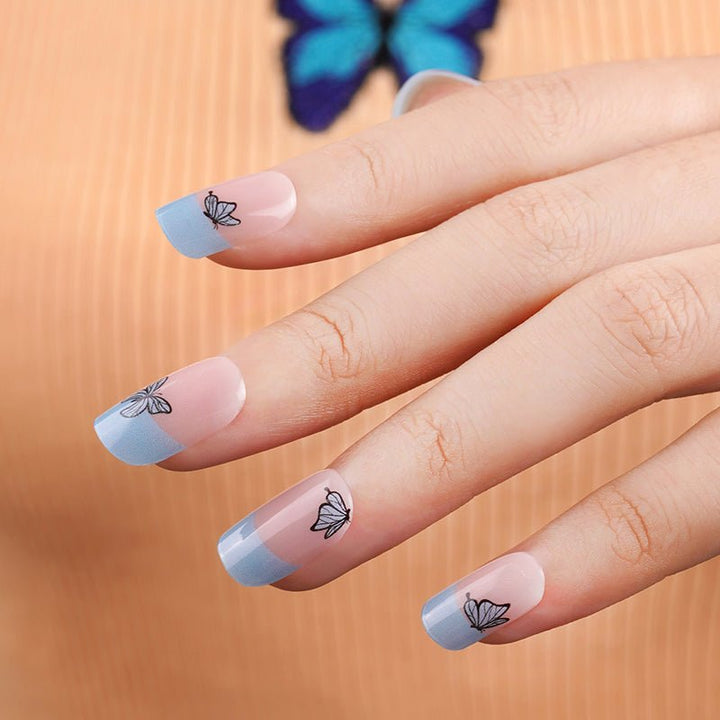 SEMI CURED GEL NAIL STICKER Devil J Collection N Butterfly French - Hi Gorgeous AU