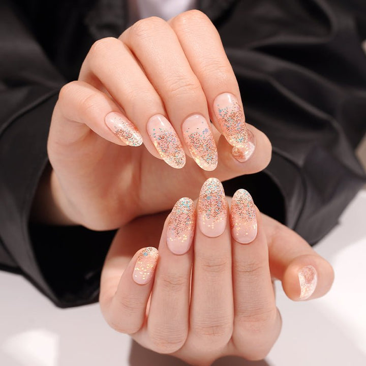 SEMI CURED GEL NAIL STICKER Devil J Collection N Champagne Stardust - Hi Gorgeous AU