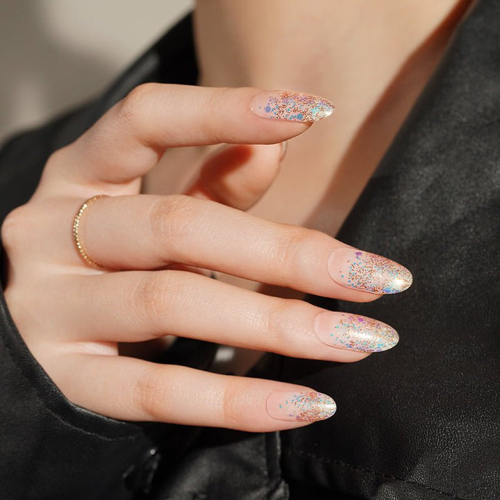 SEMI CURED GEL NAIL STICKER Devil J Collection N Champagne Stardust - Hi Gorgeous AU