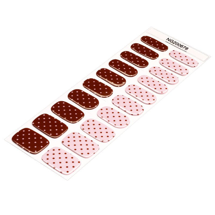 SEMI CURED GEL NAIL STICKER Devil J Collection N Choco Berry Dots - Hi Gorgeous AU
