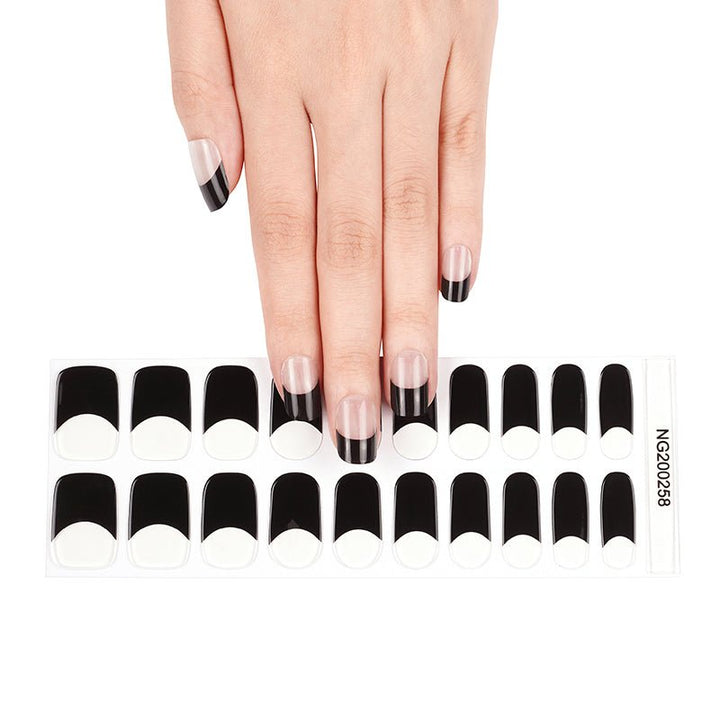 SEMI CURED GEL NAIL STICKER Devil J Collection N Classic Black French - Hi Gorgeous AU