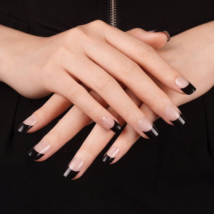 SEMI CURED GEL NAIL STICKER Devil J Collection N Classic Black French - Hi Gorgeous AU