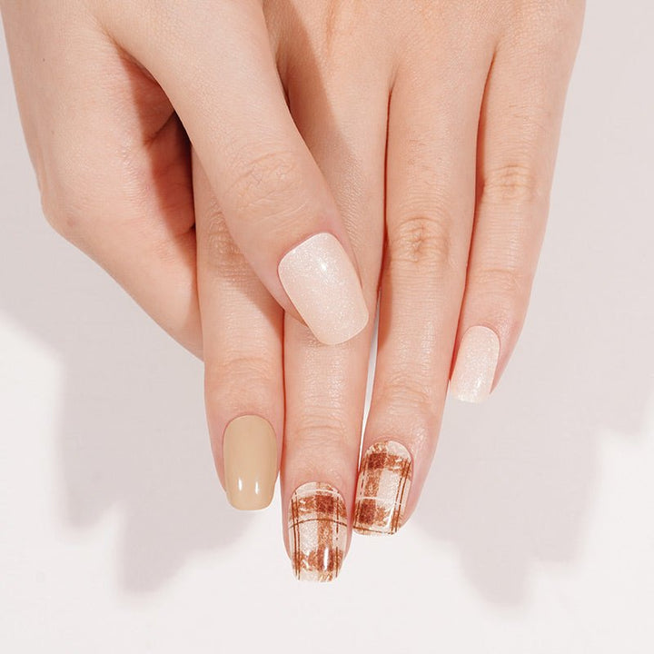 SEMI CURED GEL NAIL STICKER Devil J Collection N Cozy Plaid - Hi Gorgeous AU