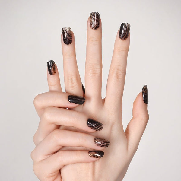 SEMI CURED GEL NAIL STICKER Devil J Collection N Dark Marble - Hi Gorgeous AU