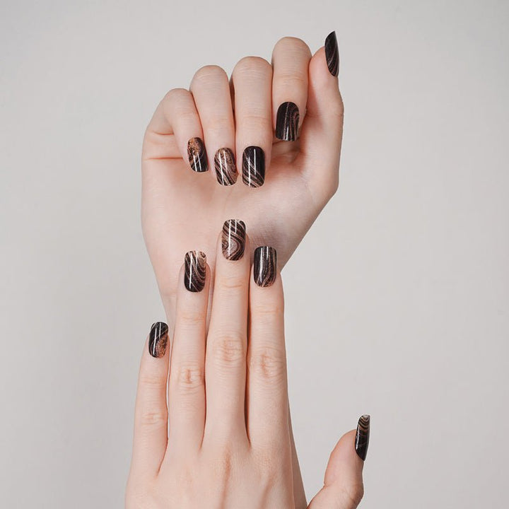 SEMI CURED GEL NAIL STICKER Devil J Collection N Dark Marble - Hi Gorgeous AU