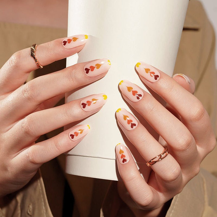 SEMI CURED GEL NAIL STICKER Devil J Collection N Falling Hearts - Hi Gorgeous AU