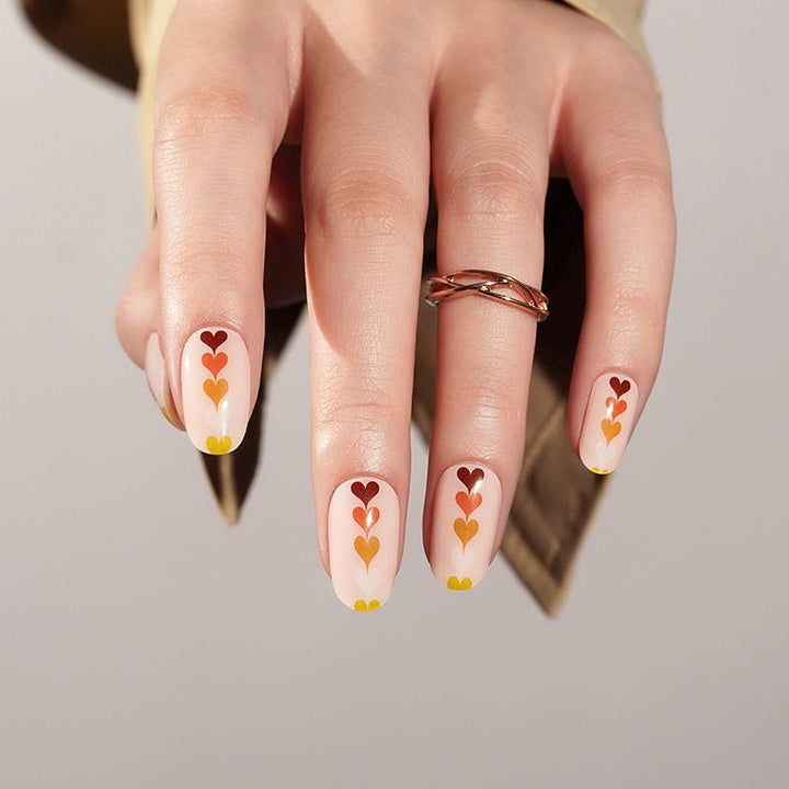 SEMI CURED GEL NAIL STICKER Devil J Collection N Falling Hearts - Hi Gorgeous AU