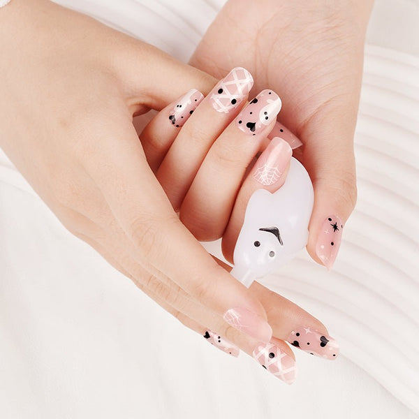 SEMI CURED GEL NAIL STICKER Devil J Collection N Ghost Heart (Halloween Limited) - Hi Gorgeous AU