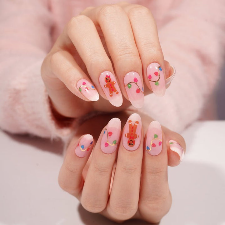SEMI CURED GEL NAIL STICKER Devil J Collection N Gingerbread Glow ( 2025 Xmas Limited) - Hi Gorgeous AU