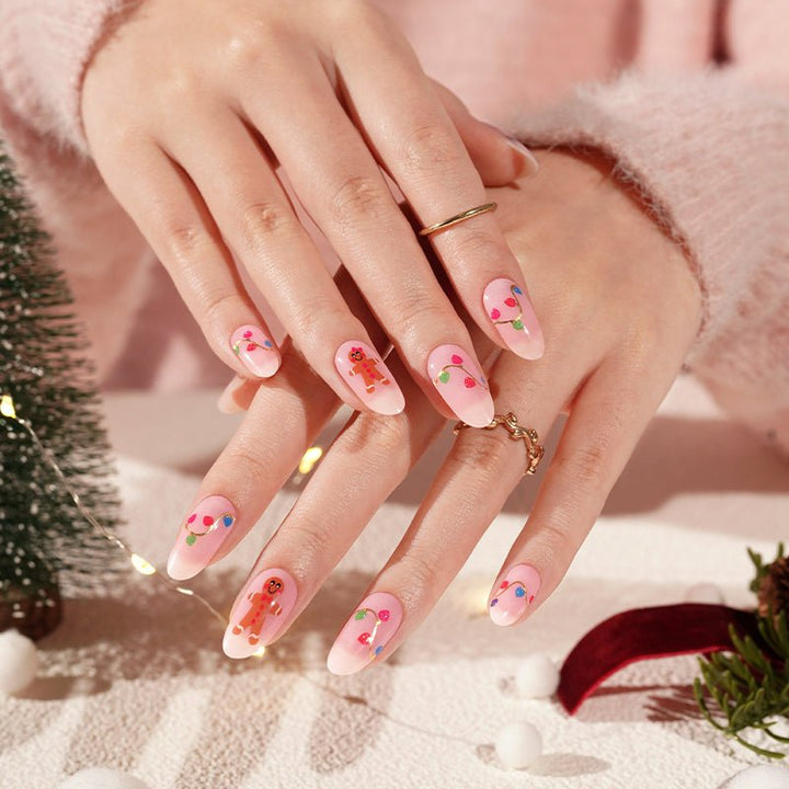 SEMI CURED GEL NAIL STICKER Devil J Collection N Gingerbread Glow ( 2025 Xmas Limited) - Hi Gorgeous AU