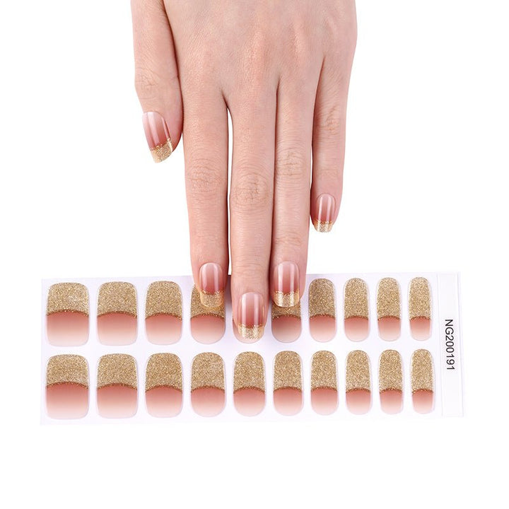 SEMI CURED GEL NAIL STICKER Devil J Collection N Golden French - Hi Gorgeous AU