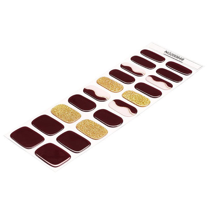 SEMI CURED GEL NAIL STICKER Devil J Collection N Golden Merlot - Hi Gorgeous AU