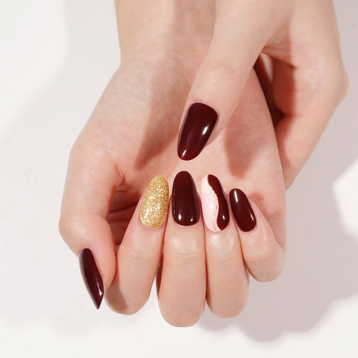 SEMI CURED GEL NAIL STICKER Devil J Collection N Golden Merlot - Hi Gorgeous AU