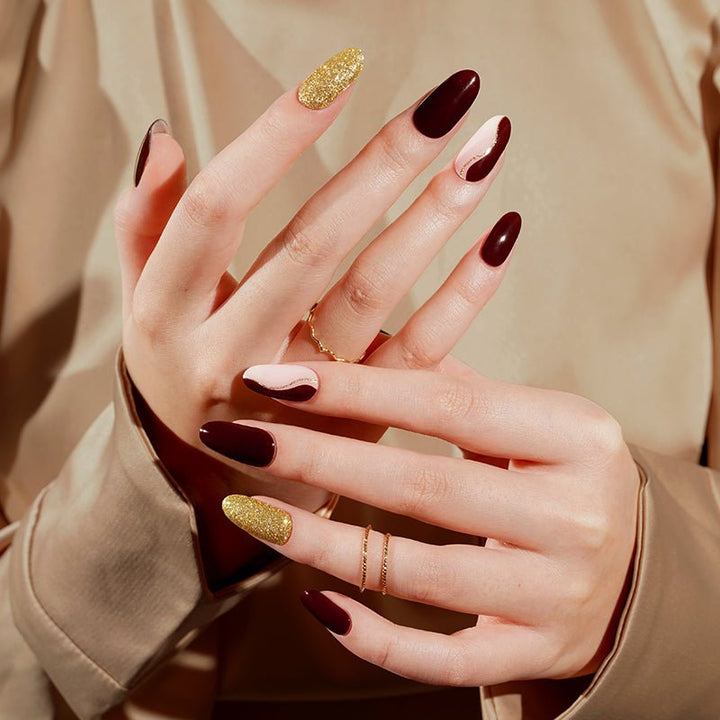 SEMI CURED GEL NAIL STICKER Devil J Collection N Golden Merlot - Hi Gorgeous AU
