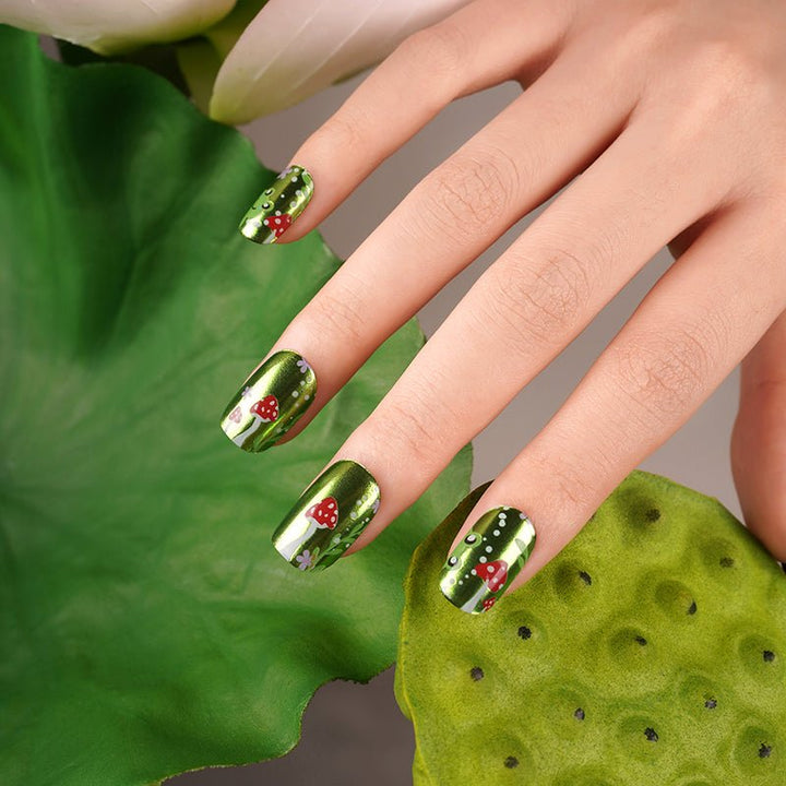 SEMI CURED GEL NAIL STICKER Devil J Collection N Green Frog - Hi Gorgeous AU