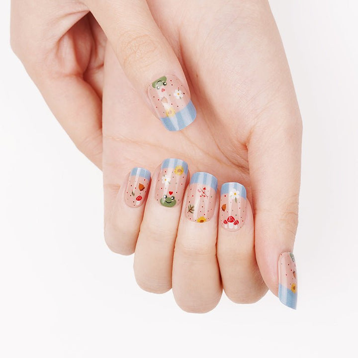 SEMI CURED GEL NAIL STICKER Devil J Collection N Happy French - Hi Gorgeous AU