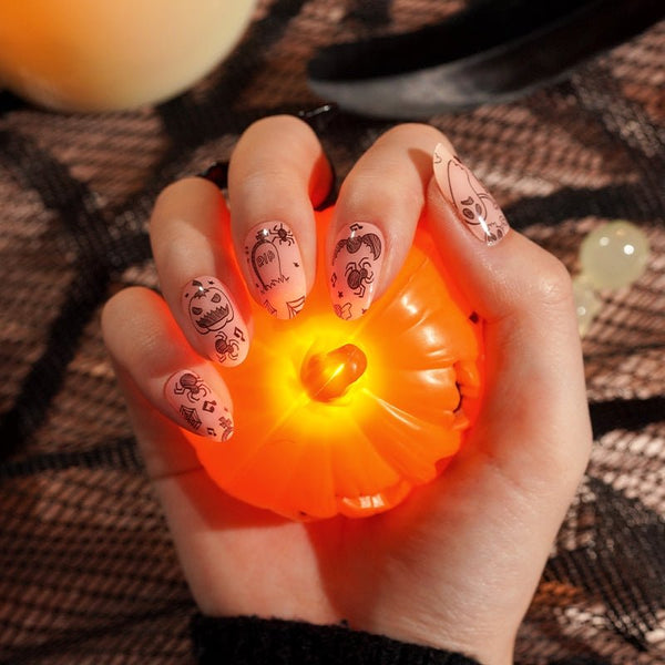 SEMI CURED GEL NAIL STICKER Devil J Collection N Haunted Doodles (Halloween Limited) - Hi Gorgeous AU