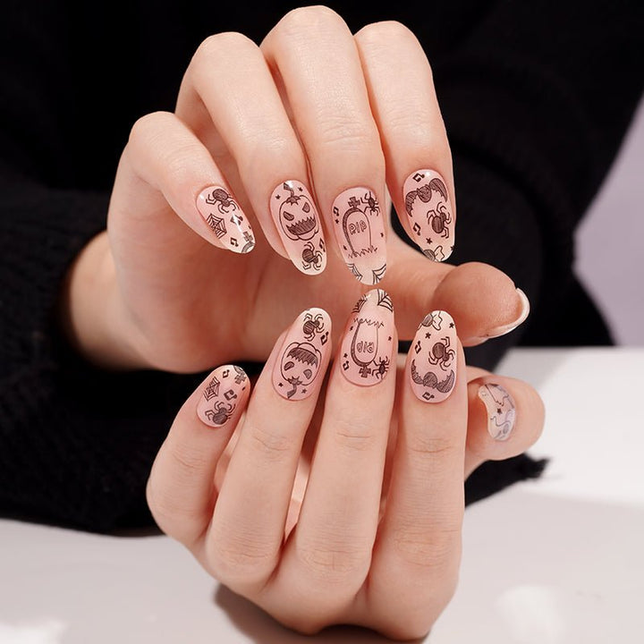 SEMI CURED GEL NAIL STICKER Devil J Collection N Haunted Doodles (Halloween Limited) - Hi Gorgeous AU