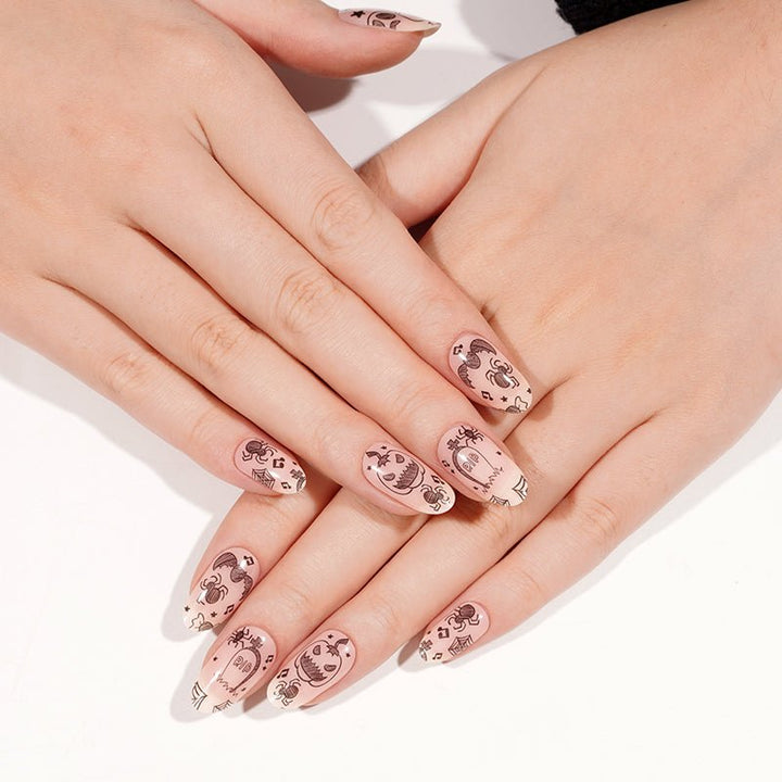 SEMI CURED GEL NAIL STICKER Devil J Collection N Haunted Doodles (Halloween Limited) - Hi Gorgeous AU