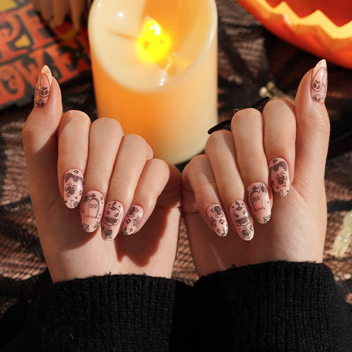 SEMI CURED GEL NAIL STICKER Devil J Collection N Haunted Doodles (Halloween Limited) - Hi Gorgeous AU