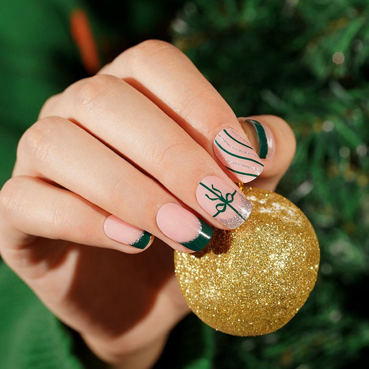 SEMI CURED GEL NAIL STICKER Devil J Collection N Holly Bow ( 2025 Xmas Limited) - Hi Gorgeous AU