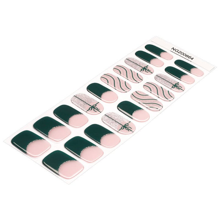 SEMI CURED GEL NAIL STICKER Devil J Collection N Holly Bow ( 2025 Xmas Limited) - Hi Gorgeous AU