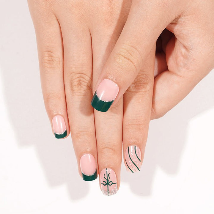 SEMI CURED GEL NAIL STICKER Devil J Collection N Holly Bow ( 2025 Xmas Limited) - Hi Gorgeous AU