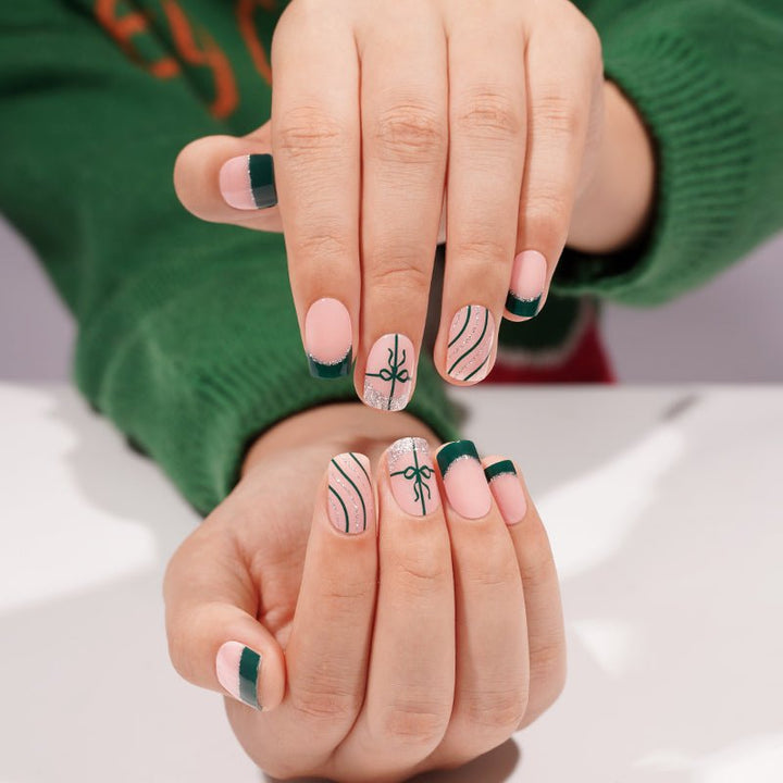 SEMI CURED GEL NAIL STICKER Devil J Collection N Holly Bow ( 2025 Xmas Limited) - Hi Gorgeous AU