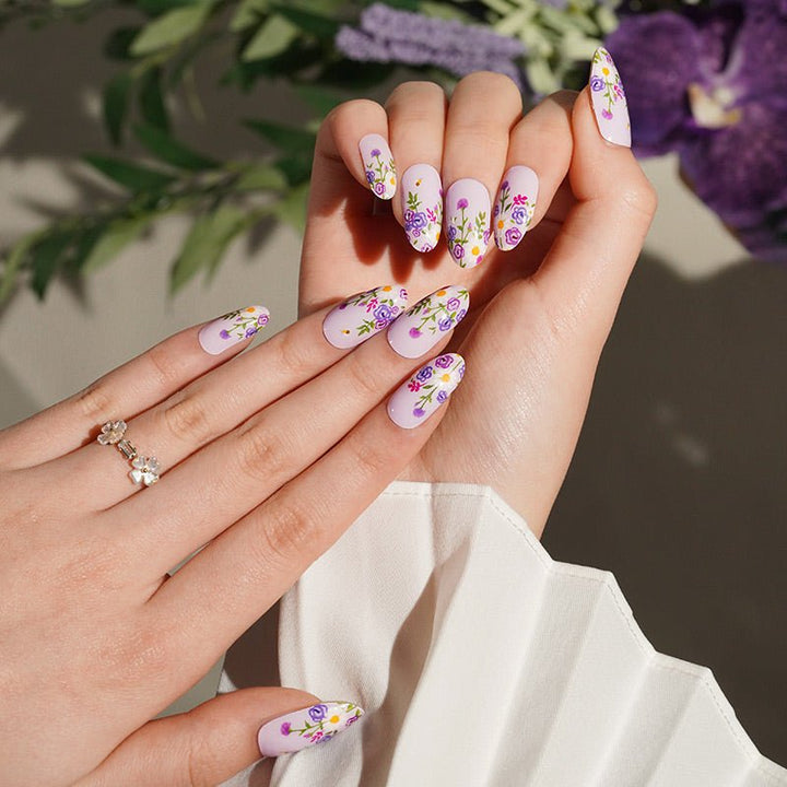 SEMI CURED GEL NAIL STICKER Devil J Collection N Lavender Bloom - Hi Gorgeous AU