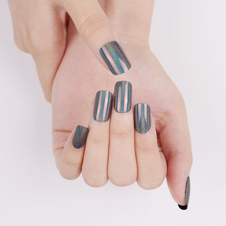 SEMI CURED GEL NAIL STICKER Devil J Collection N Lazer Grey - Hi Gorgeous AU