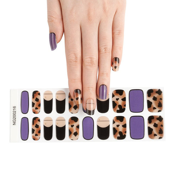 SEMI CURED GEL NAIL STICKER Devil J Collection N Leopard French - Hi Gorgeous AU