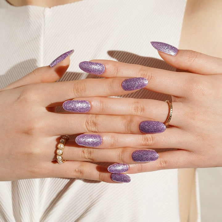 SEMI CURED GEL NAIL STICKER Devil J Collection N Lilac Stardust - Hi Gorgeous AU