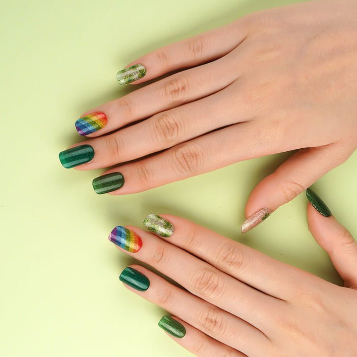 SEMI CURED GEL NAIL STICKER Devil J Collection N Lucky Green - Hi Gorgeous AU