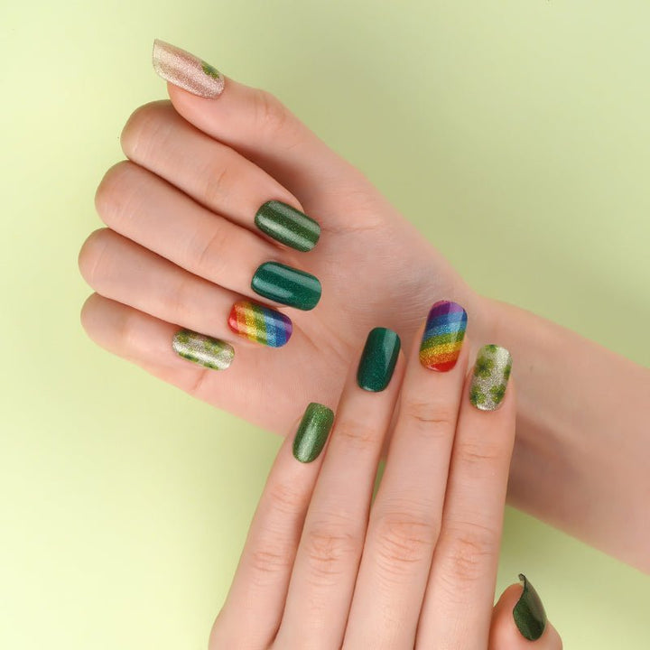 SEMI CURED GEL NAIL STICKER Devil J Collection N Lucky Green - Hi Gorgeous AU