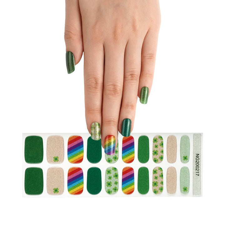 SEMI CURED GEL NAIL STICKER Devil J Collection N Lucky Green - Hi Gorgeous AU