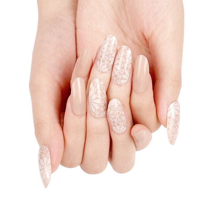 SEMI CURED GEL NAIL STICKER Devil J Collection N Nude Lace - Hi Gorgeous AU