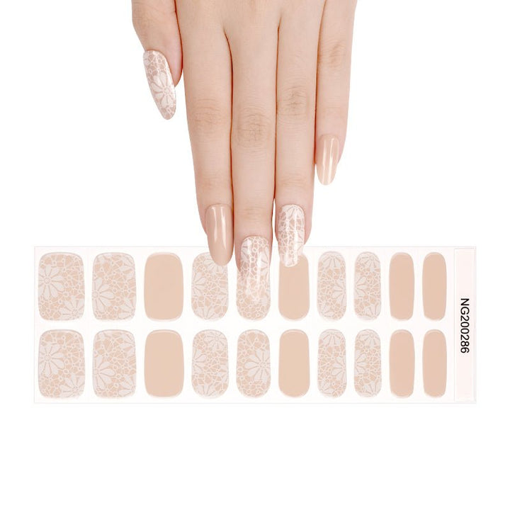 SEMI CURED GEL NAIL STICKER Devil J Collection N Nude Lace - Hi Gorgeous AU