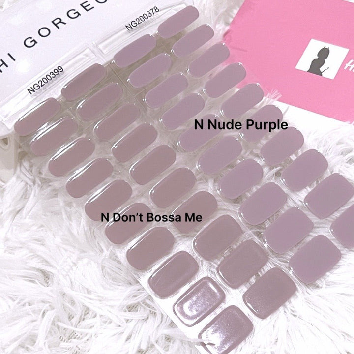 SEMI CURED GEL NAIL STICKER Devil J Collection N Nude Purple - Hi Gorgeous AU